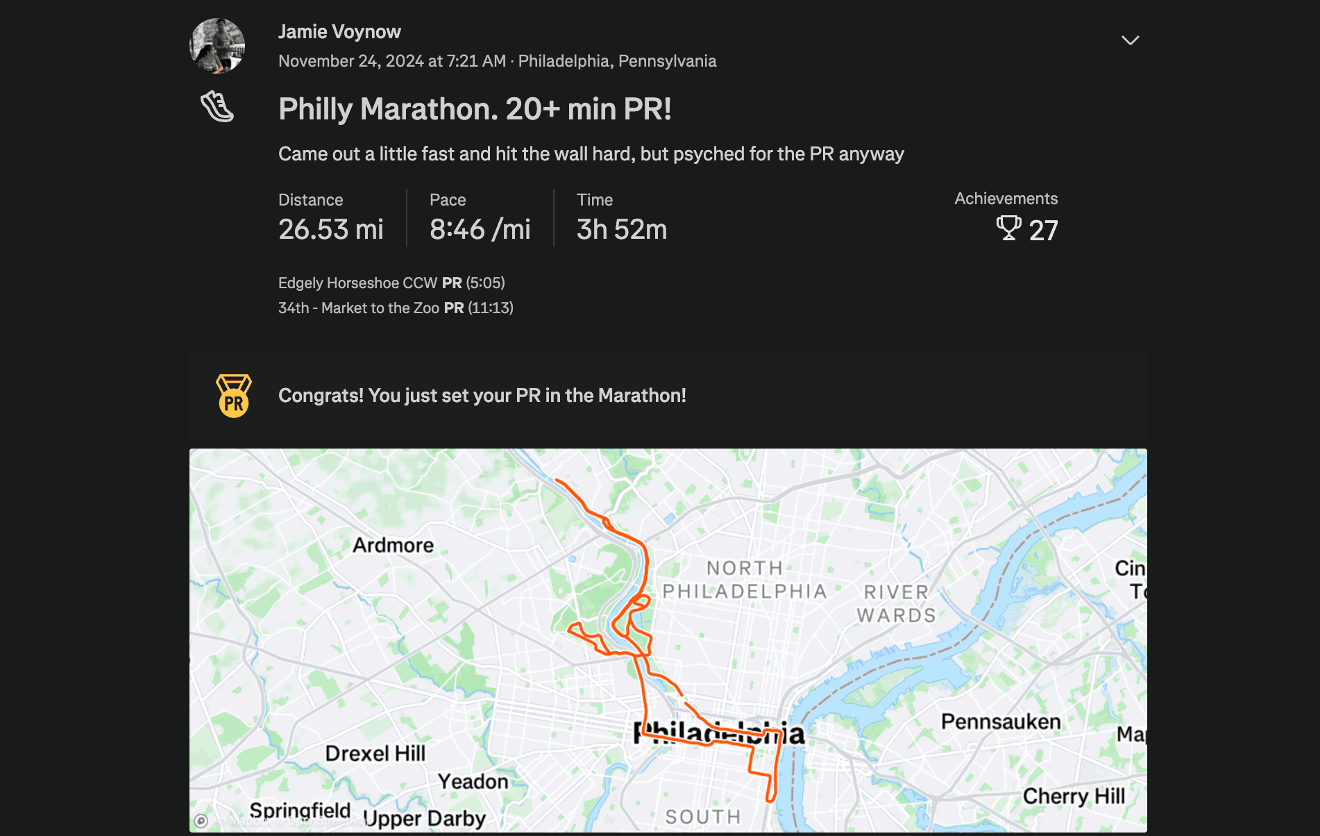20 min+ Marathon PR